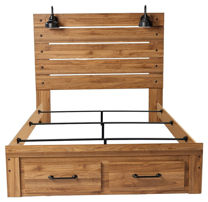 Pasklyn - Brown - Queen Panel Storage Bed