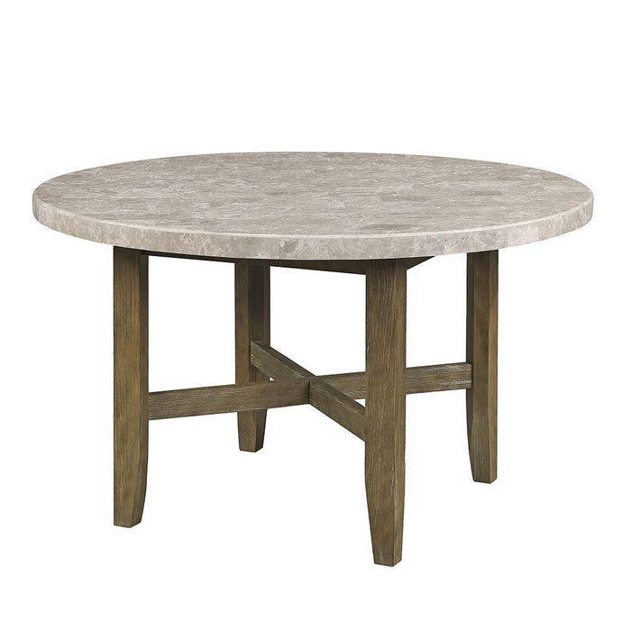 Karsen - Dining Table - Marble & Rustic Oak Finish