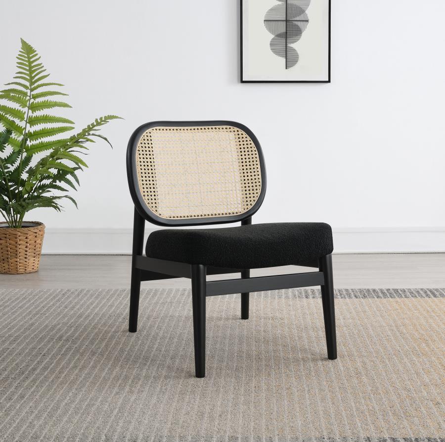 Rayo - Rattan Cane Back Accent Chair With Padded Seat