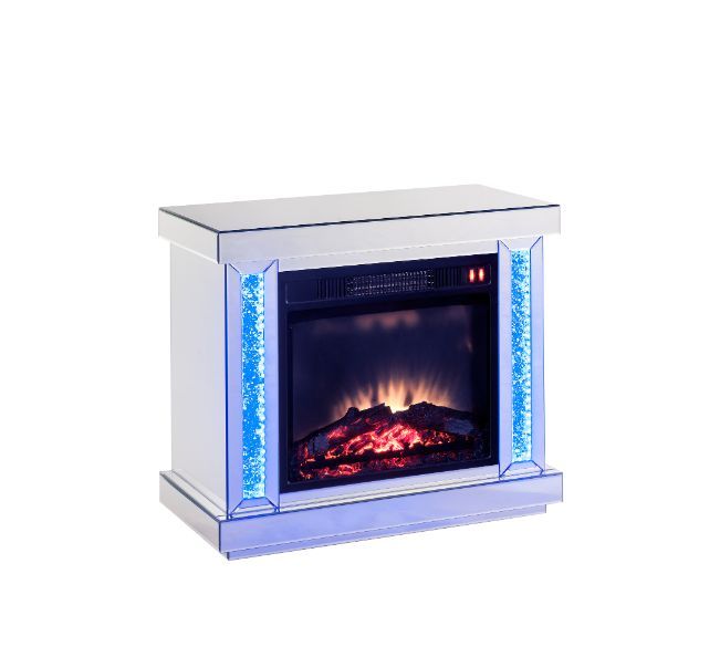 Noralie - Fireplace - Led, Mirrored & Faux Diamonds