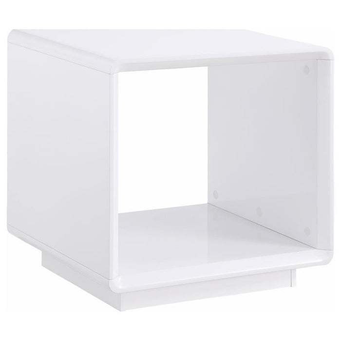 Paseo - Square End Side Table - White High Gloss