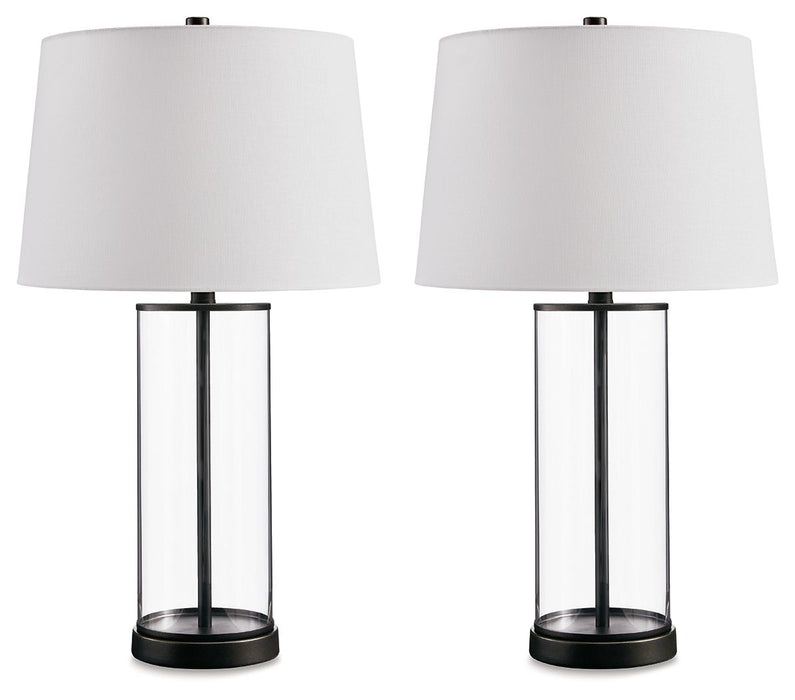 Wilmburgh - Clear / Bronze Finish - Glass Table Lamp (Set of 2)