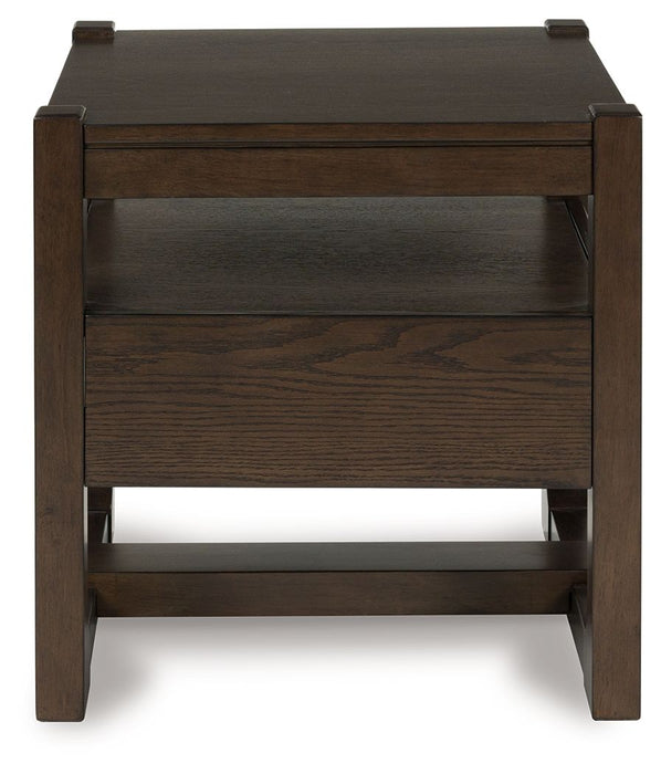 Breckington - Dark Brown - Square End Table