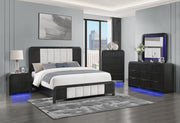 Beckett - 5 Piece King Bedroom Set With Cooler And Speaker - Black