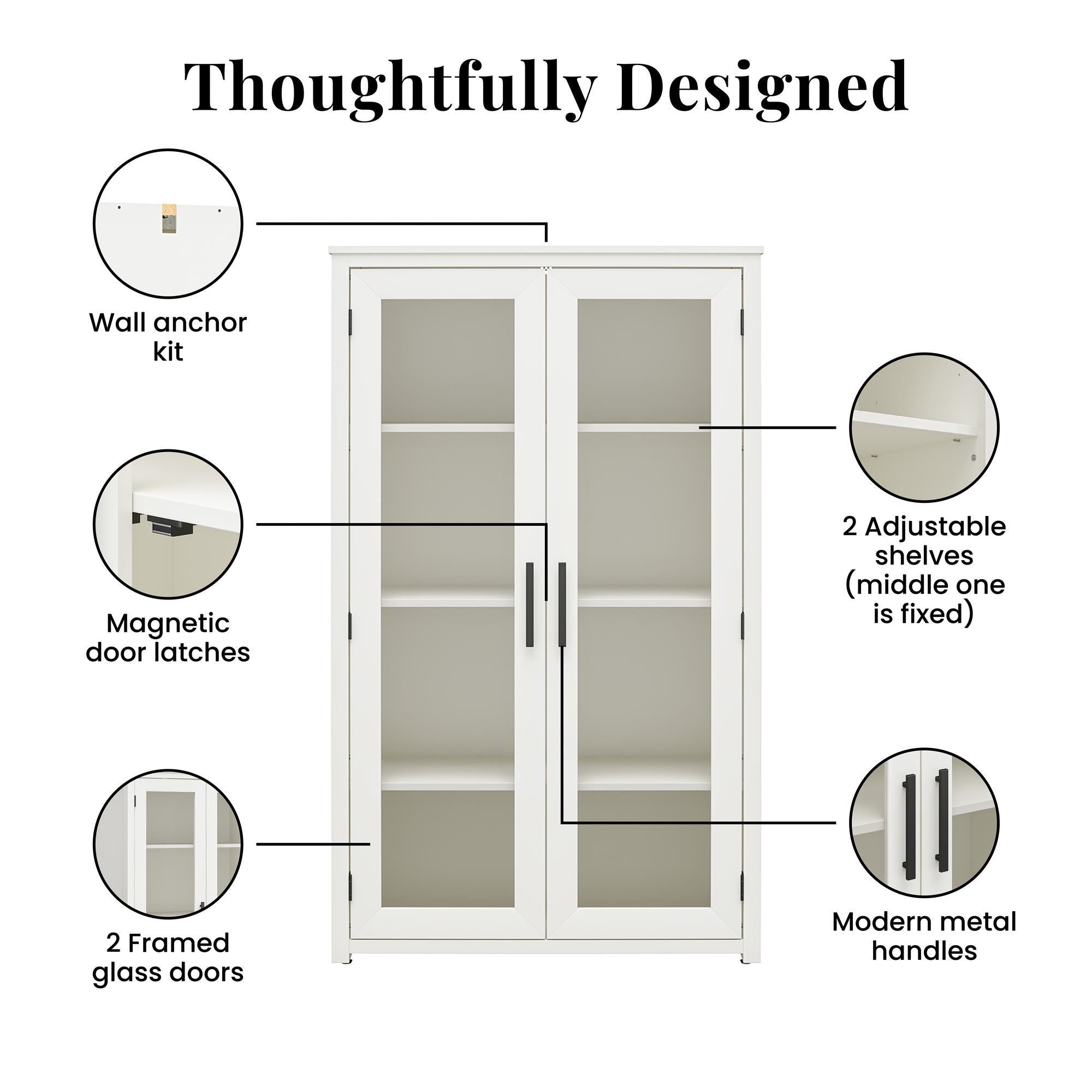 Lulu - Curio Cabinet - White Oak