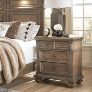 Carlisle Court - Bedside Chest With Charging Station - Medium Brown
