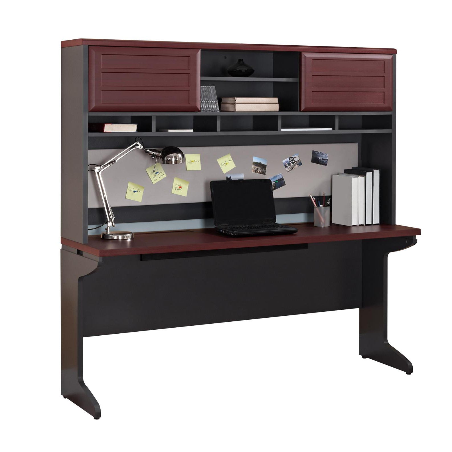 Pursuit - Hutch With Open And Concealed Compartments - Cherry