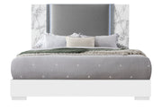 Ylime - King Bed With LED - White Marble