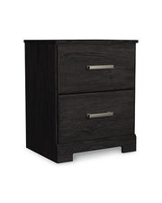 Belachime - Two Drawer Night Stand - Charcoal