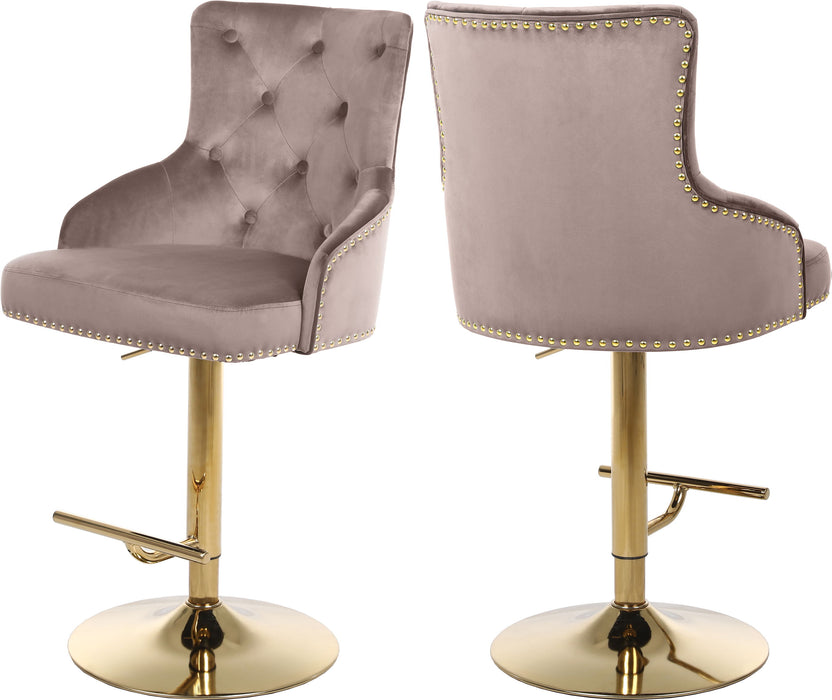 Claude - Adjustable Stool Gold Swivel with Gold Base