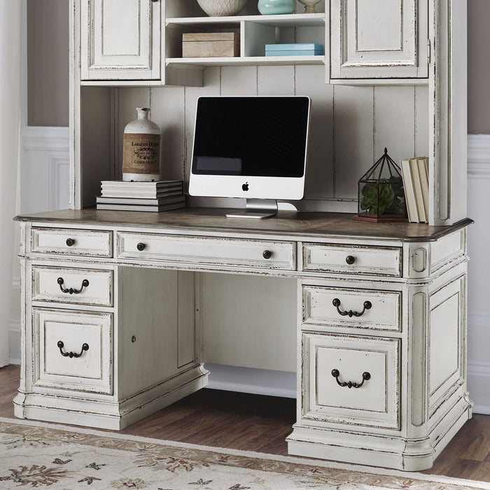 Magnolia Manor - Credenza - White - Framed Drawers