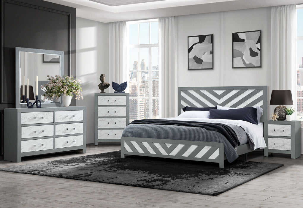 Micah - 5 Piece Queen Bedroom Set - Gray