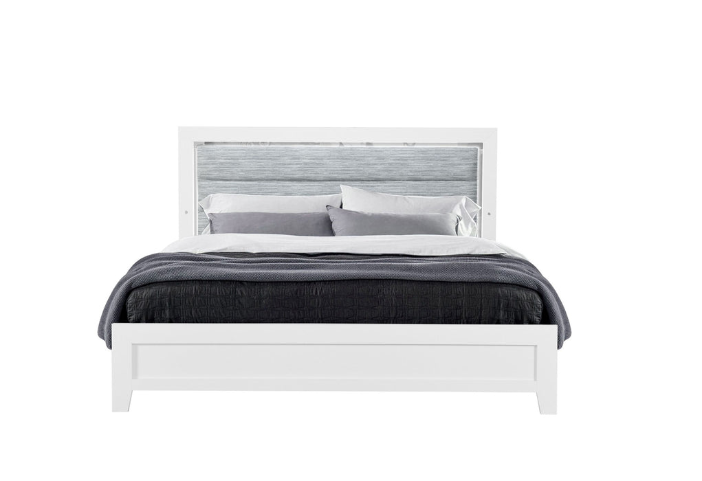 Luccia - King Bed With LED - White