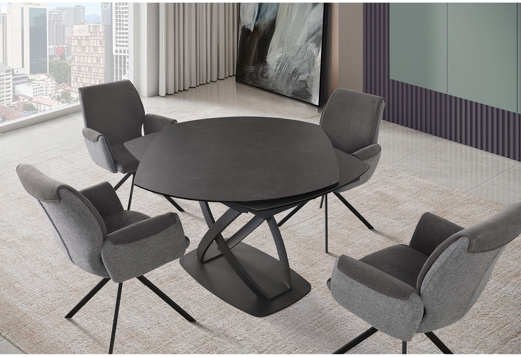 D93021 Dining Table And Four D81216 Dining Chairs - Black / Gray