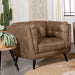 Thatcher Upholstered Button Tufted Chair Brown image