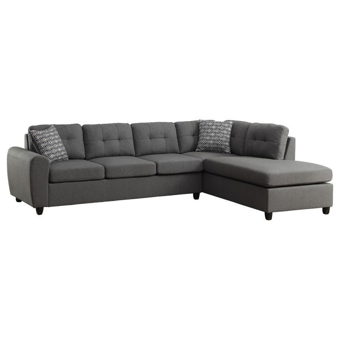 Stonenesse - Upholstered Sectional Chaise Sofa - Gray