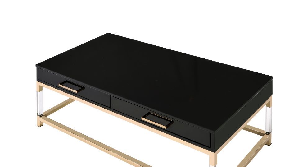 Adiel - Coffee Table - Black & Gold Finish