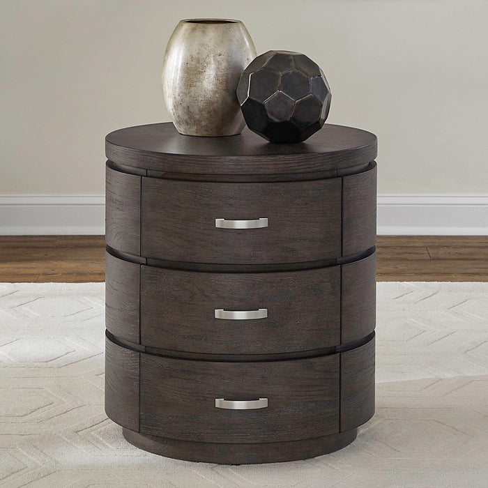 Cascade Falls - Round End Table - Satin Espresso