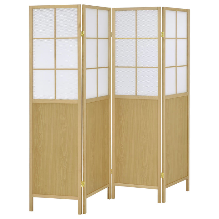 Edwards - 4-Panel Room Divider Folding Shoji Screen - Natural