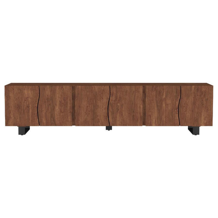 Trask - 86" Wood TV Stand Media Console - Mango Brown