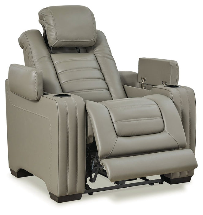 Backtrack - Gray - Pwr Recliner/Adj Headrest