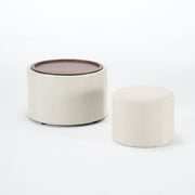 Nesting Ottomans, Round Coffee Table & Bench With Tray (Set of 2)