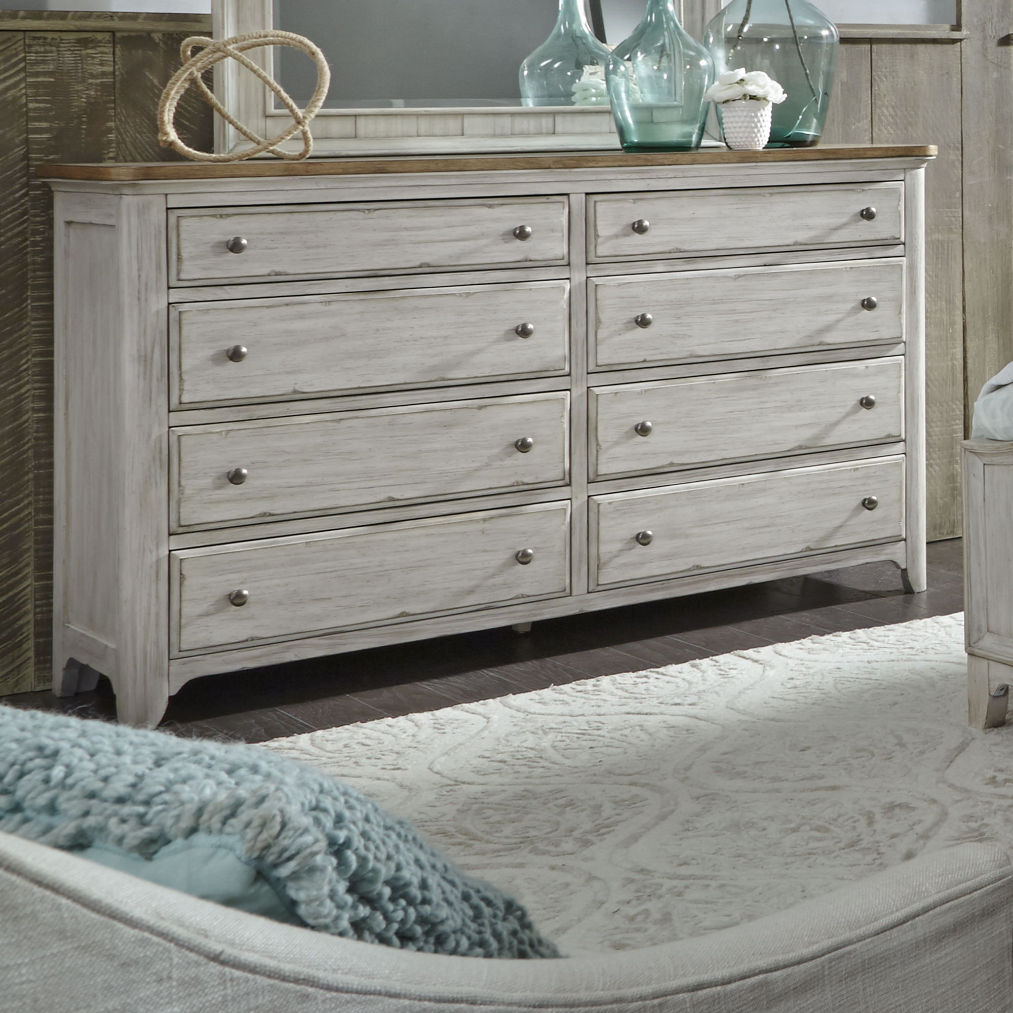 Farmhouse Reimagined - 8 Drawer Dresser - White