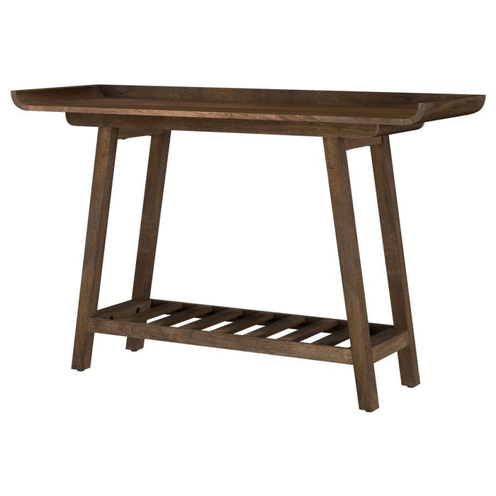 Ornelas - 46" Console Table With Slatted Shelf - Mango Brown