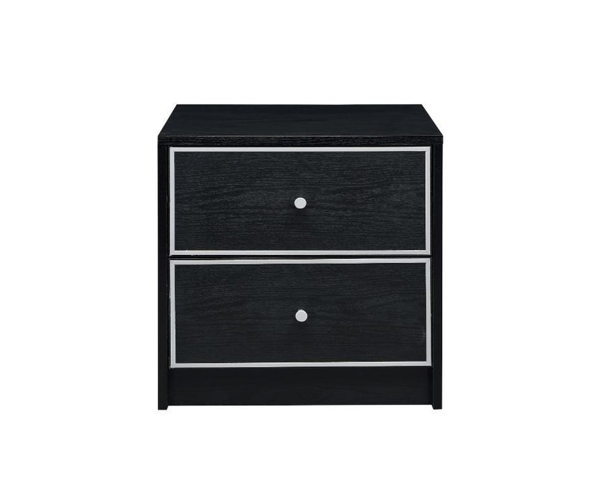 Jabir - Accent Table - Black With Silver Trim