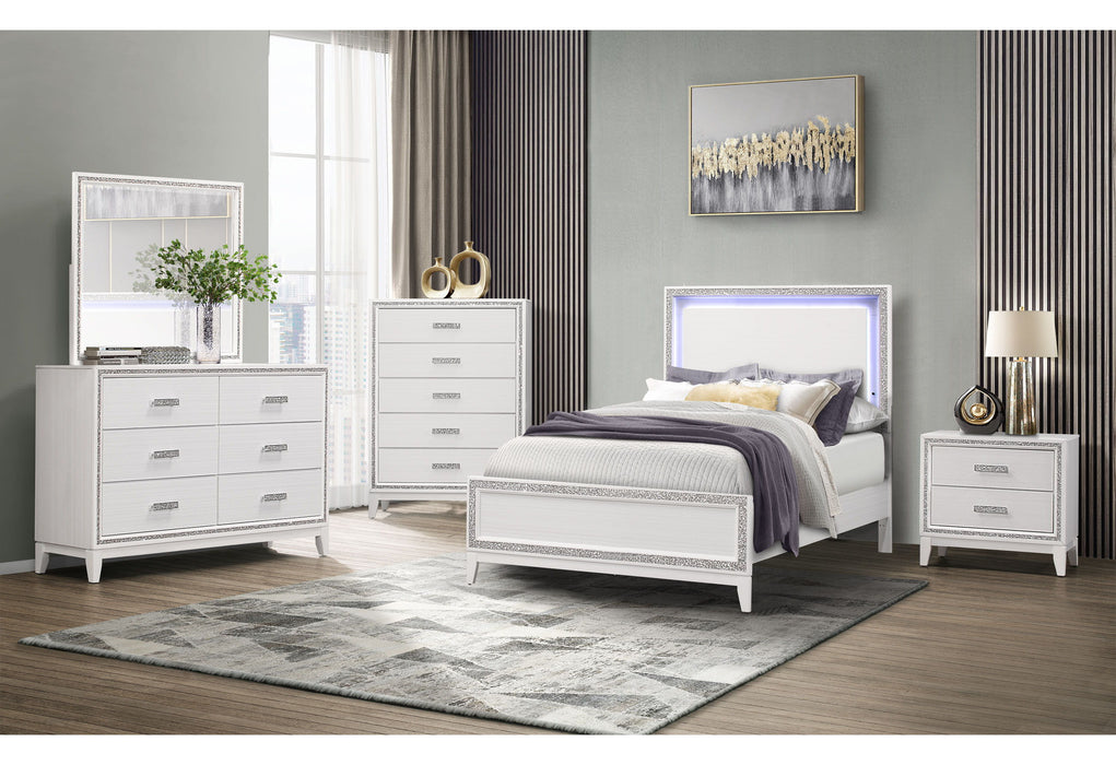 Lily - 5 Piece Full Bedroom Set - White