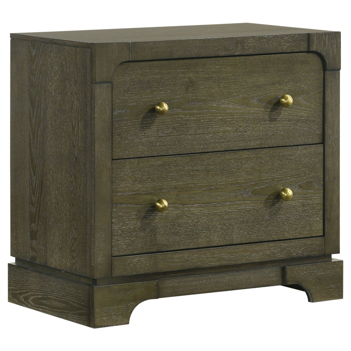 Gran Park - 2-Drawer Nightstand Bedside Table - Dark Cocoa