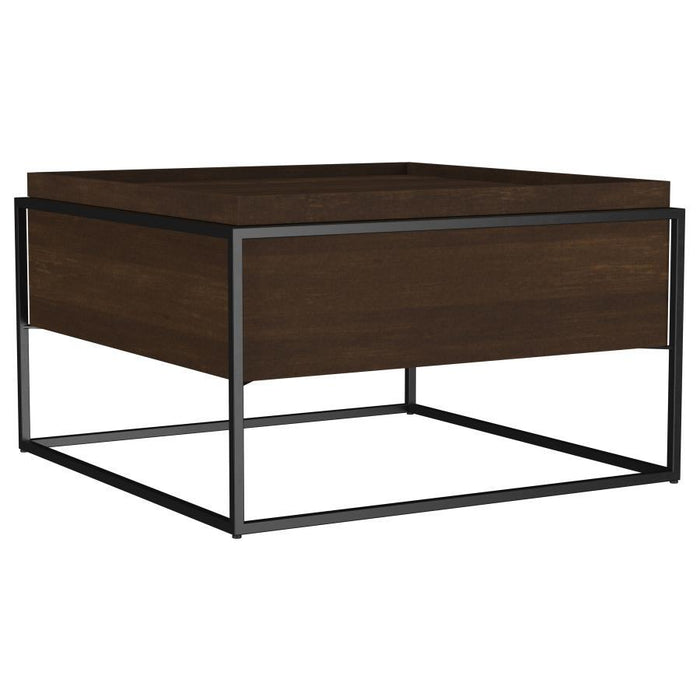 Fulton - 30" Square - Mango Wood Coffee Table - Dark Brown