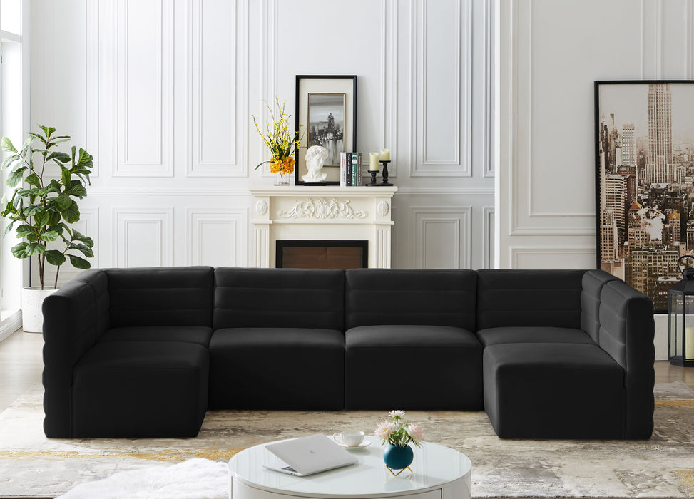 Quincy - Modular Sectional 6 Piece - Black - Fabric