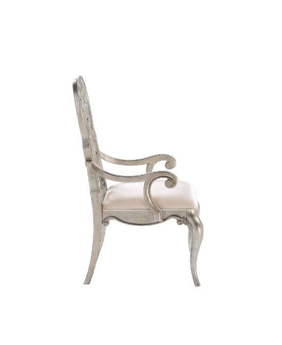 Esteban - Chair (Set of 2) - Ivory Velvet & Antique Champagne Finish