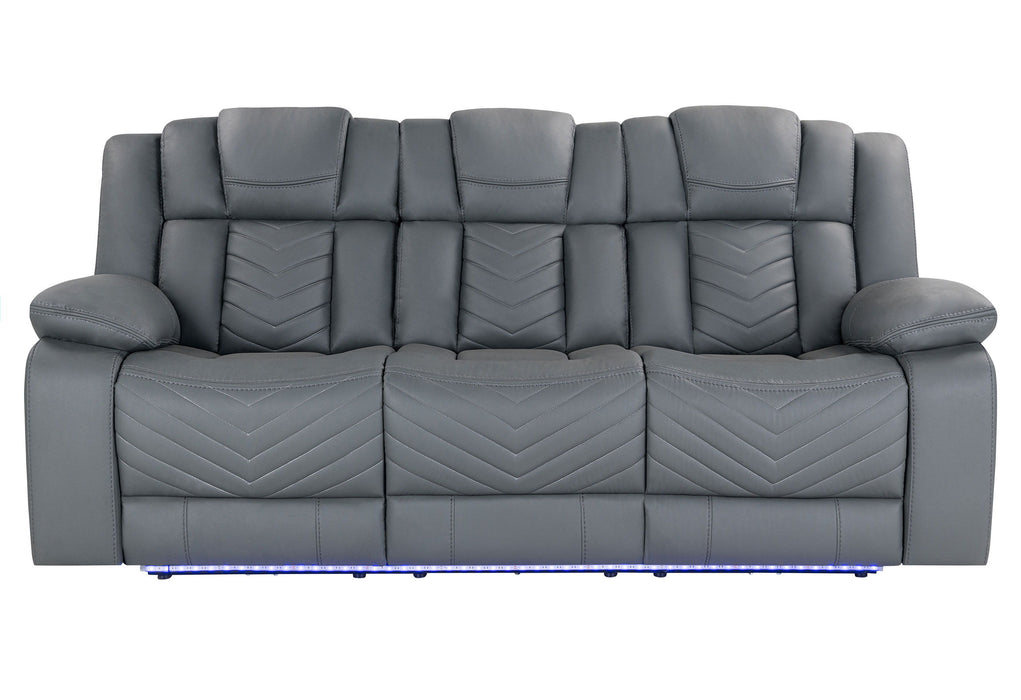 U7068 - 10 Power Reclining Sofa With Dining Table, WC And LED - Gray