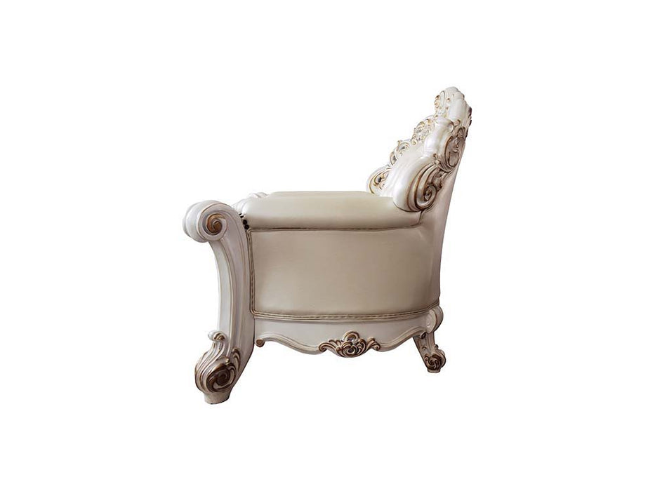 Vendom - Chair - Champagne PU & Antique Pearl Finsih