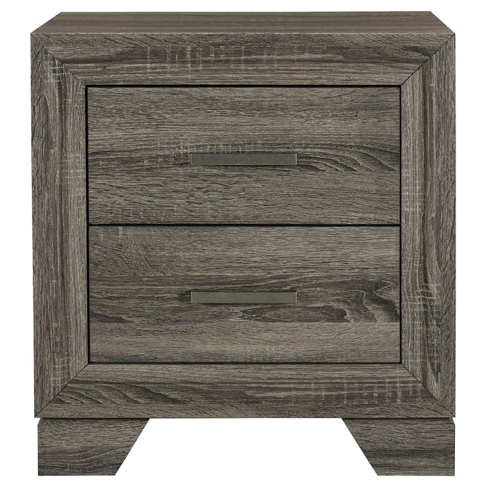 Wright - 2-Drawer Nightstand Bedside Table - Brown Oak