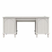 Selena - Double Pedestal Desk - Rustic White