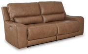 DeepWakes - 2 Seat Power Reclining Sofa Adjustable Headrest - Caramel