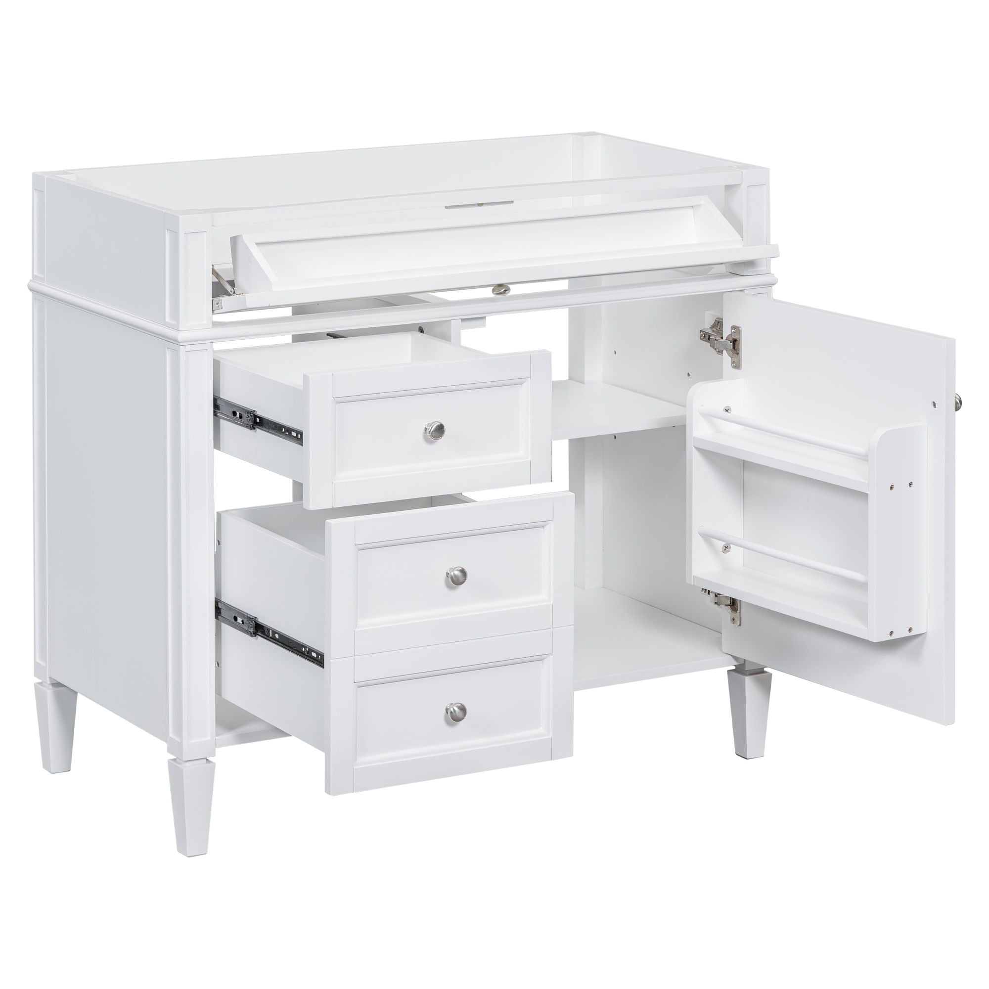 Bathroom Vanity With 2 Drawers And Tip-Out Drawer, Storage Cabinet
