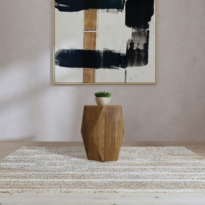 Zalika - Hexagonal Solid - Mango Wood End Table - Natural