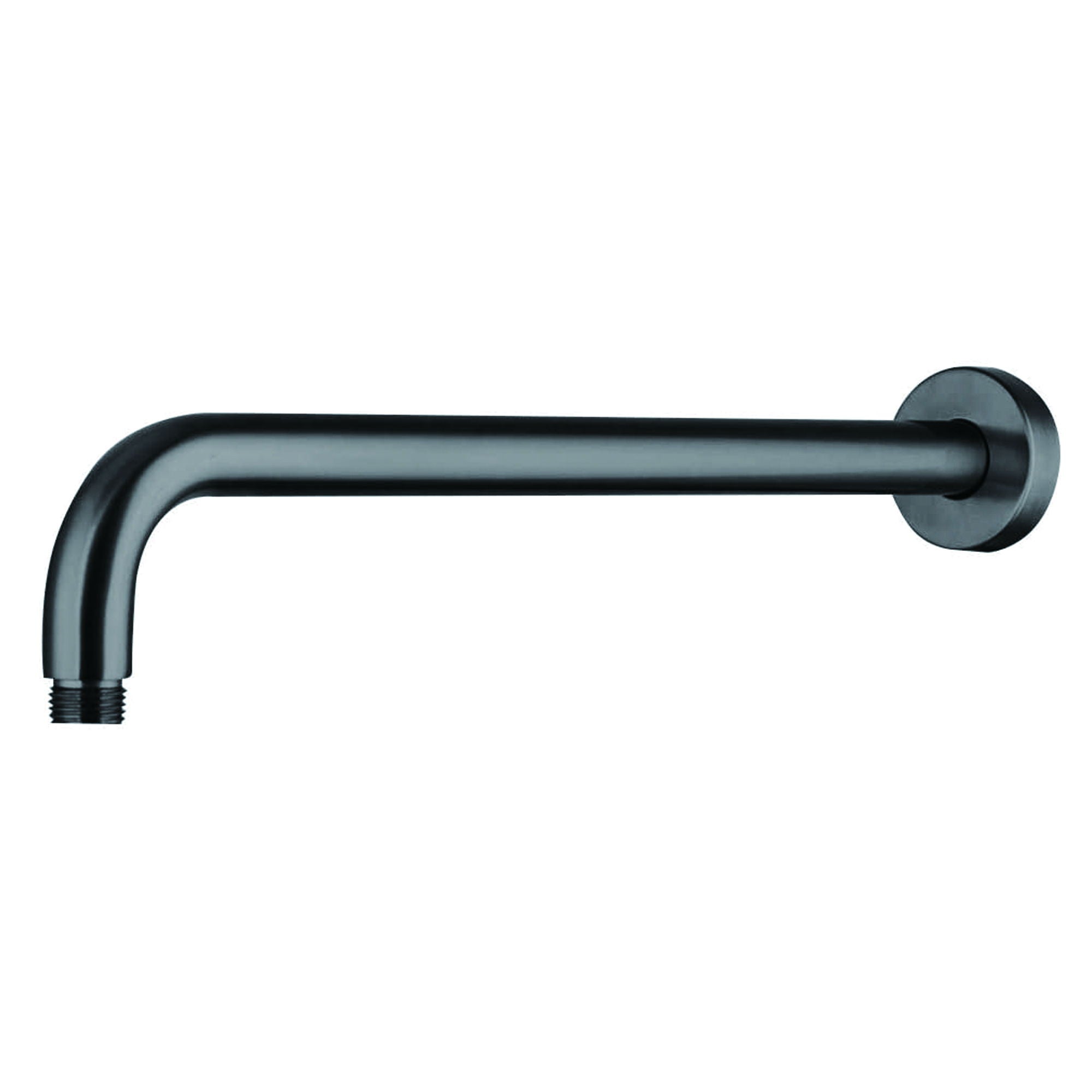 16" Shower Arm With Flange, Stainless Steel, Rust Resistant Design - Matte Black