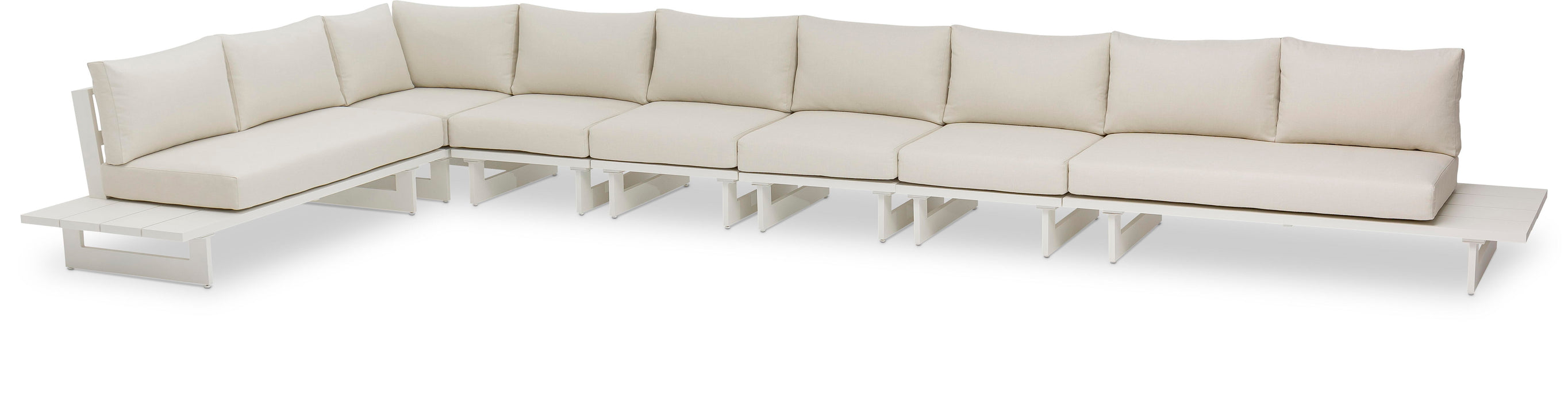 Maldives - 7 Piece Water Resistant Outdoor Patio Modular Sectional With White Base