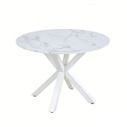Cross Leg Dining Table With Round Top, For 4 - 6 People - White