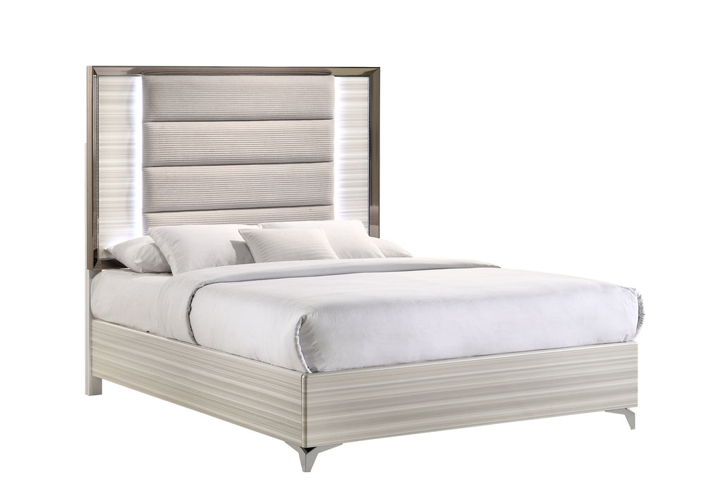 Zambrano - Queen Bed With LED - White