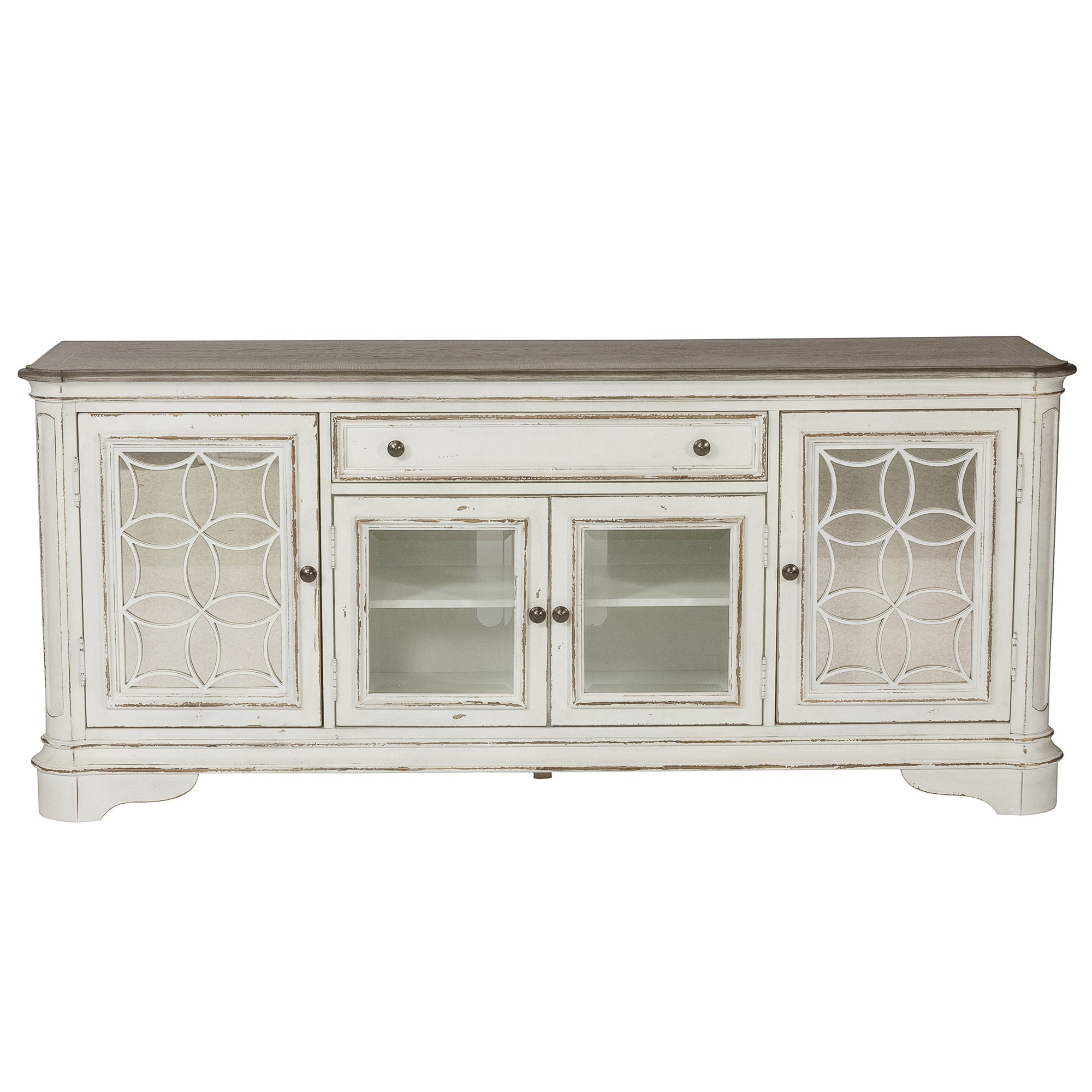 Magnolia Manor - EnteRTAinment TV Stand - Weathered Bisque
