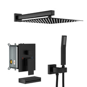 12" Ceiling Mount Square Shower System With Waterfall Tub Spout And Handheld Shower