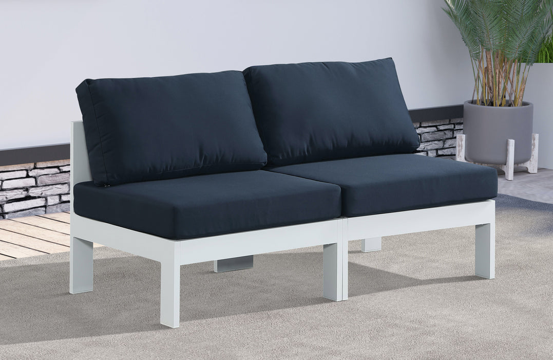 Nizuc - Outdoor Patio Modular Sofa 2 Seats - Navy - Fabric