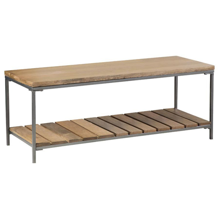 Gerbera - Wood Accent Bench With Shelf - Natural And Gunmetal