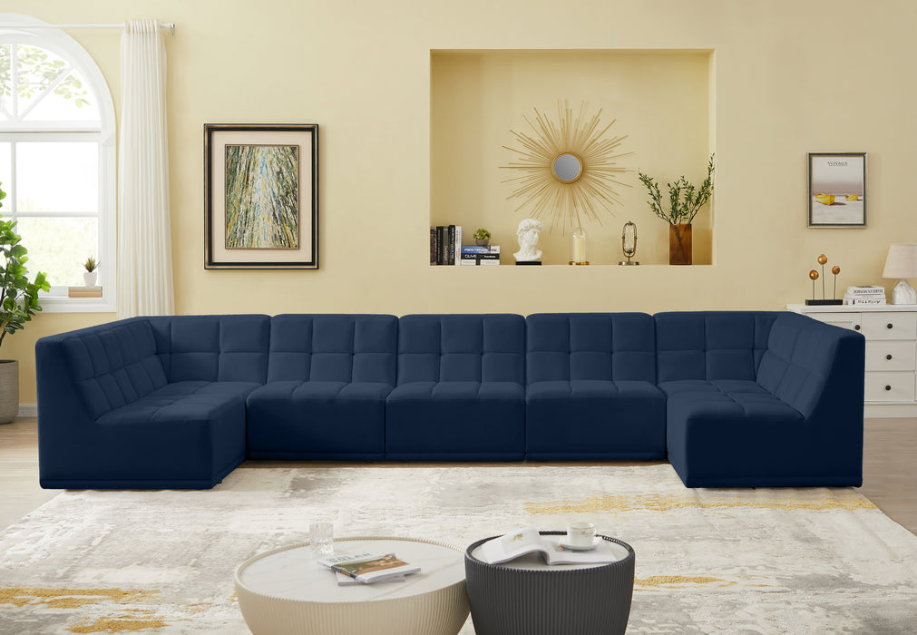 Relax - Modular Sectional 7 Piece - Navy